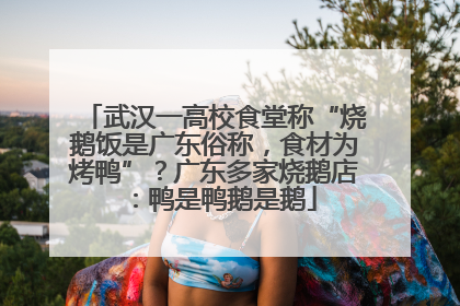 武汉一高校食堂称“烧鹅饭是广东俗称，食材为烤鸭”？广东多家烧鹅店：鸭是鸭鹅是鹅