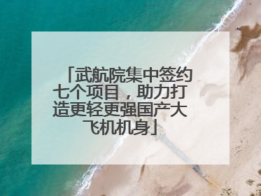 武航院集中签约七个项目，助力打造更轻更强国产大飞机机身