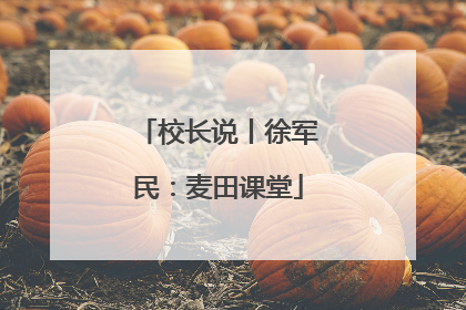 校长说丨徐军民：麦田课堂