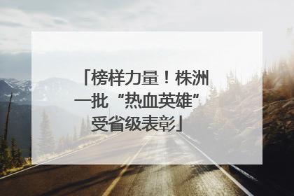 榜样力量！株洲一批“热血英雄”受省级表彰