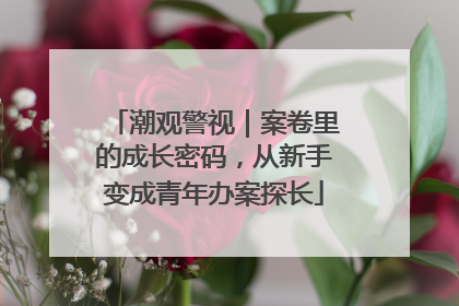 潮观警视｜案卷里的成长密码，从新手变成青年办案探长