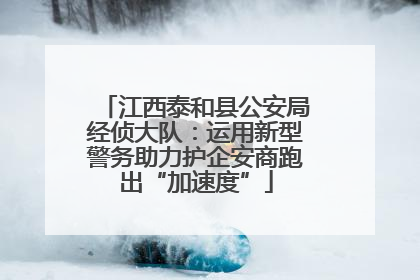 江西泰和县公安局经侦大队：运用新型警务助力护企安商跑出“加速度”