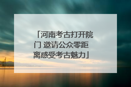 河南考古打开院门 邀请公众零距离感受考古魅力