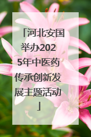 河北安国举办2025年中医药传承创新发展主题活动