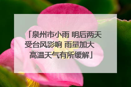 泉州市小雨 明后两天受台风影响 雨量加大 高温天气有所缓解