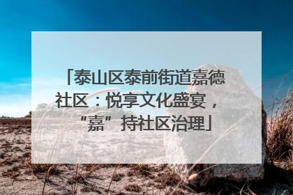 泰山区泰前街道嘉德社区：悦享文化盛宴，“嘉”持社区治理