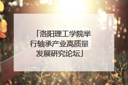 洛阳理工学院举行轴承产业高质量发展研究论坛