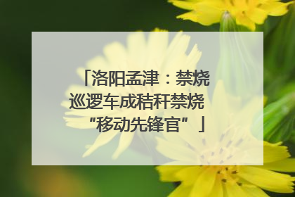 洛阳孟津：禁烧巡逻车成秸秆禁烧“移动先锋官”