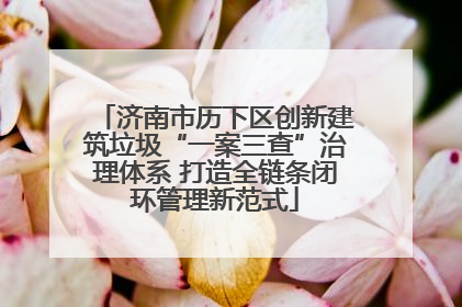 济南市历下区创新建筑垃圾“一案三查”治理体系 打造全链条闭环管理新范式