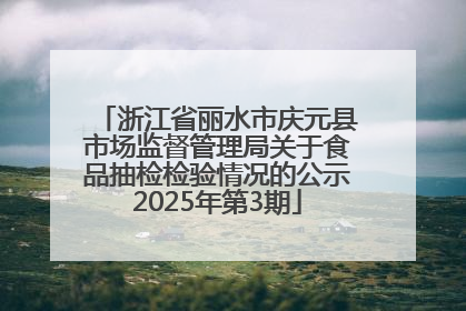 浙江省丽水市庆元县市场监督管理局关于食品抽检检验情况的公示2025年第3期