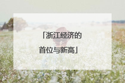 浙江经济的首位与新高