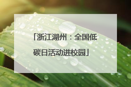 浙江湖州：全国低碳日活动进校园