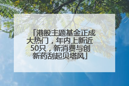 港股主题基金正成大热门，年内上新近50只，新消费与创新药刮起贝塔风