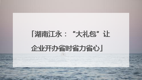 湖南江永：“大礼包”让企业开办省时省力省心