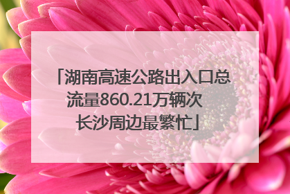 湖南高速公路出入口总流量860.21万辆次 长沙周边最繁忙