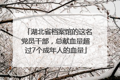 湖北省档案馆的这名党员干部，总献血量超过7个成年人的血量