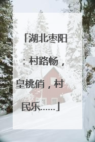 湖北枣阳：村路畅，皇桃俏，村民乐……