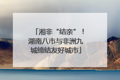 湘非“结亲”！湖南八市与非洲九城缔结友好城市