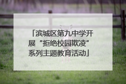 滨城区第九中学开展“拒绝校园欺凌”系列主题教育活动