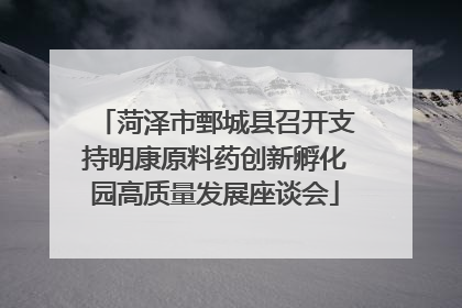 菏泽市鄄城县召开支持明康原料药创新孵化园高质量发展座谈会