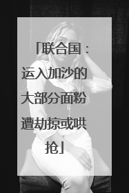 联合国：运入加沙的大部分面粉遭劫掠或哄抢