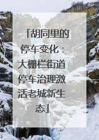 胡同里的停车变化：大栅栏街道停车治理激活老城新生态