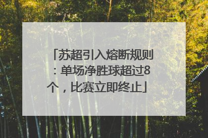 苏超引入熔断规则：单场净胜球超过8个，比赛立即终止