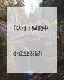 认可：赋能中小企业发展