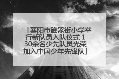 襄阳市磁器街小学举行新队员入队仪式 130余名少先队员光荣加入中国少年先锋队