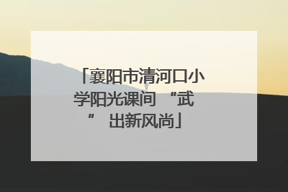 襄阳市清河口小学阳光课间 “武” 出新风尚
