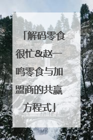 解码零食很忙&赵一鸣零食与加盟商的共赢方程式