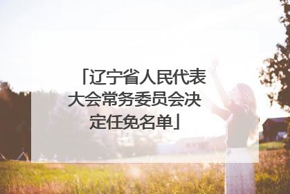 辽宁省人民代表大会常务委员会决定任免名单