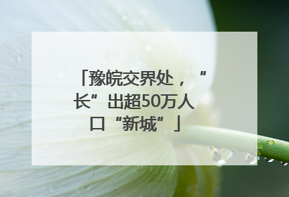 豫皖交界处，“长”出超50万人口“新城”