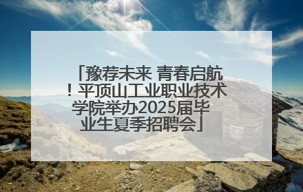 豫荐未来 青春启航！平顶山工业职业技术学院举办2025届毕业生夏季招聘会