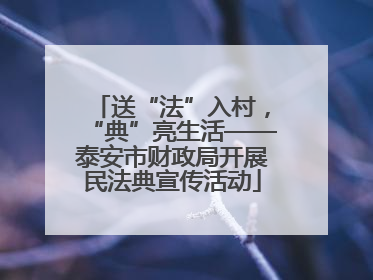 送“法”入村，“典”亮生活——泰安市财政局开展民法典宣传活动