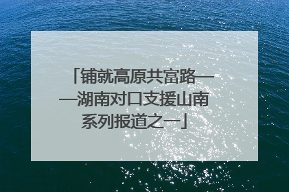 铺就高原共富路——湖南对口支援山南系列报道之一