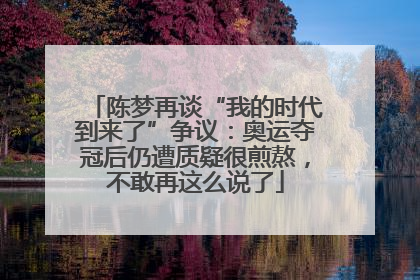陈梦再谈“我的时代到来了”争议：奥运夺冠后仍遭质疑很煎熬，不敢再这么说了
