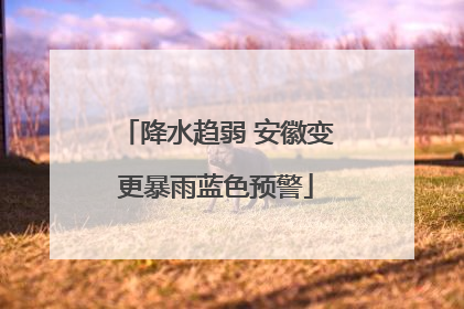 降水趋弱 安徽变更暴雨蓝色预警