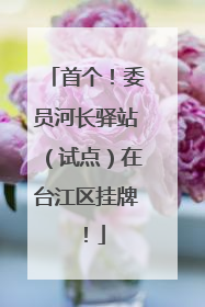 首个！委员河长驿站（试点）在台江区挂牌！