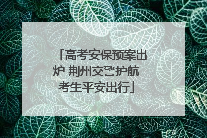 高考安保预案出炉 荆州交警护航考生平安出行