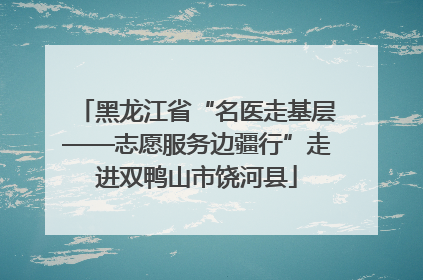黑龙江省“名医走基层——志愿服务边疆行”走进双鸭山市饶河县