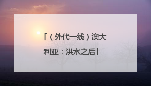 （外代一线）澳大利亚：洪水之后