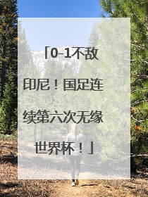 0-1不敌印尼！国足连续第六次无缘世界杯！