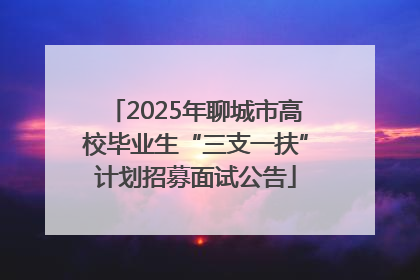 2025年聊城市高校毕业生“三支一扶”计划招募面试公告