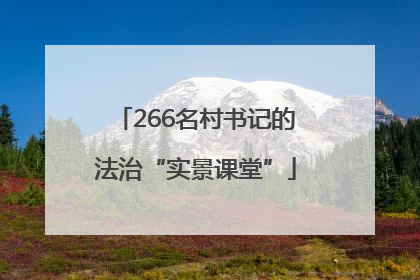 266名村书记的法治“实景课堂”