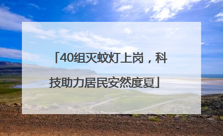 40组灭蚊灯上岗，科技助力居民安然度夏